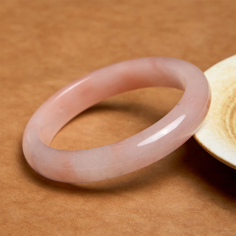 KarmaRipple's Pink Golden Silk Jade Wealth Fortune Bracelet Bangle p1