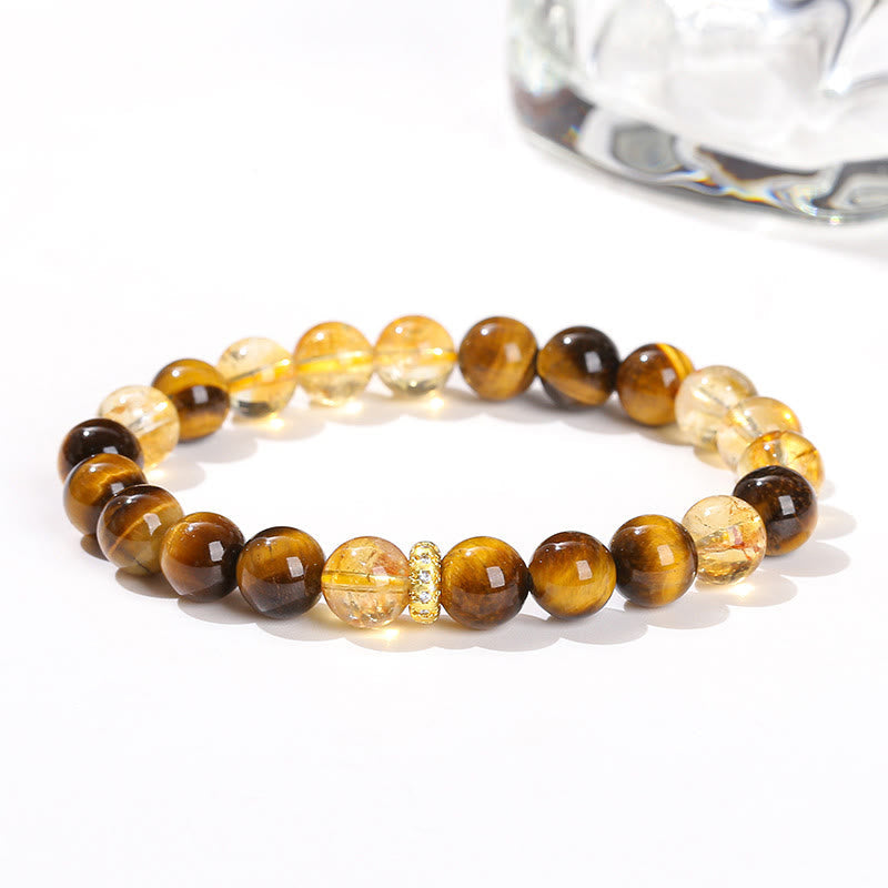 KarmaRipple's Authentic Tiger Eye Citrine Beadwork Strength Bracelet p1