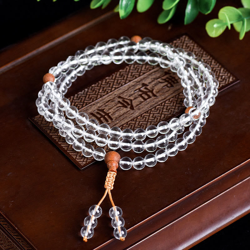 KarmaRipple's 108 Mala Beadwork Authentic Stone Ivory Gemstone Sandalwood Balancing Bracelet p1