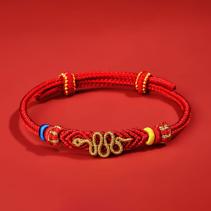 KarmaRipple's Red String Eight Thread Peace Weave Year Of The Snake Protection Woven Bracelet p1