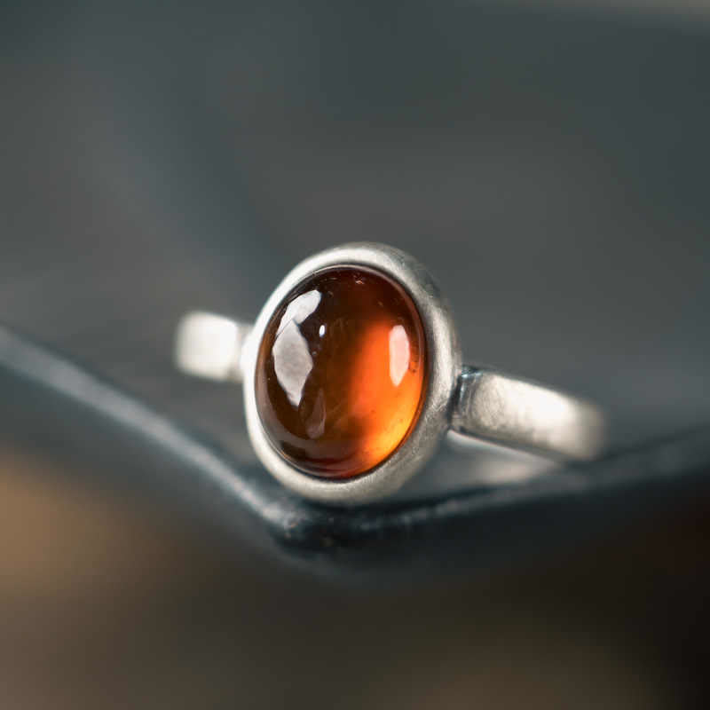 KarmaRipple's Authentic 925 Sterling Silver Garnet Adjustable Inserted Calm Ring p1