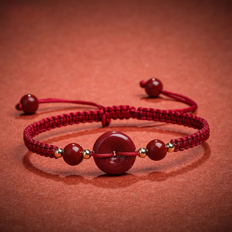 KarmaRipple's Authentic Cinnabar Peace Buckle Blessing String Bracelet p1