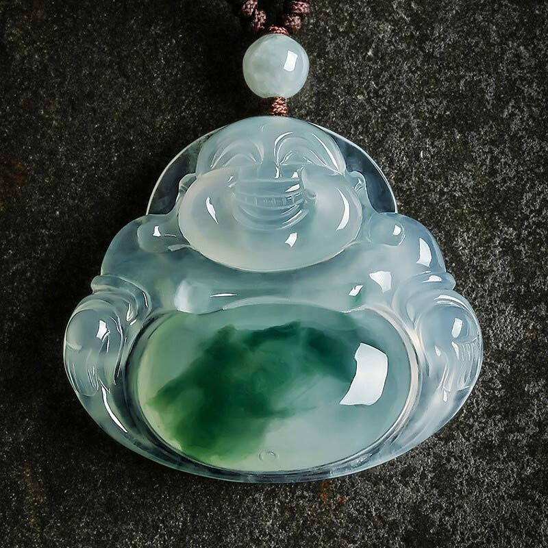 KarmaRipple's Cyan Jade Fortune Pendant Necklace p1