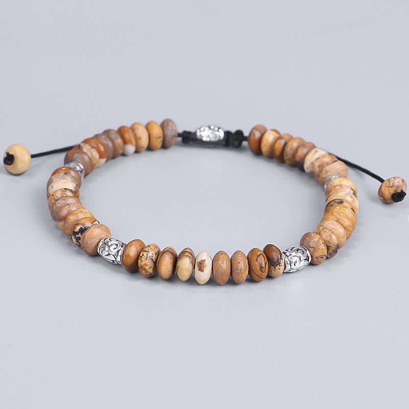 KarmaRipple's Picture Jasper Positive Beadwork String Bracelet p1