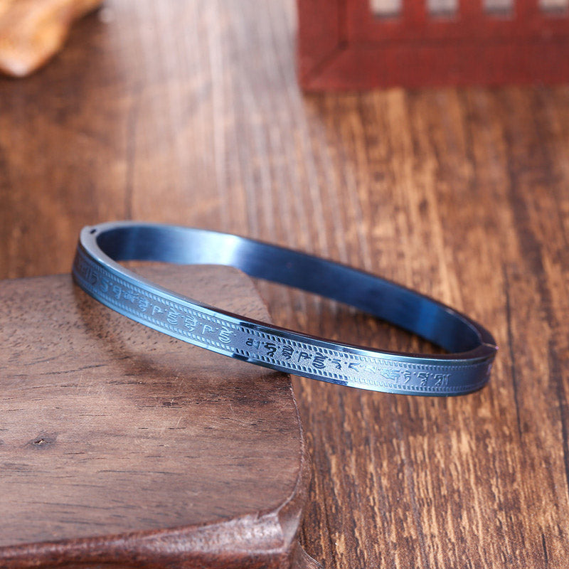 KarmaRipple's Titanium Steel Blessing Bracelet Bangle p1