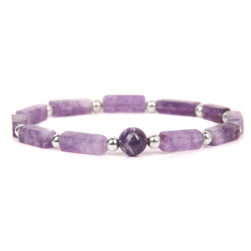 KarmaRipple's Authentic Gemstone Amethyst Tiger Eye Spiritual Balance Bracelet p1