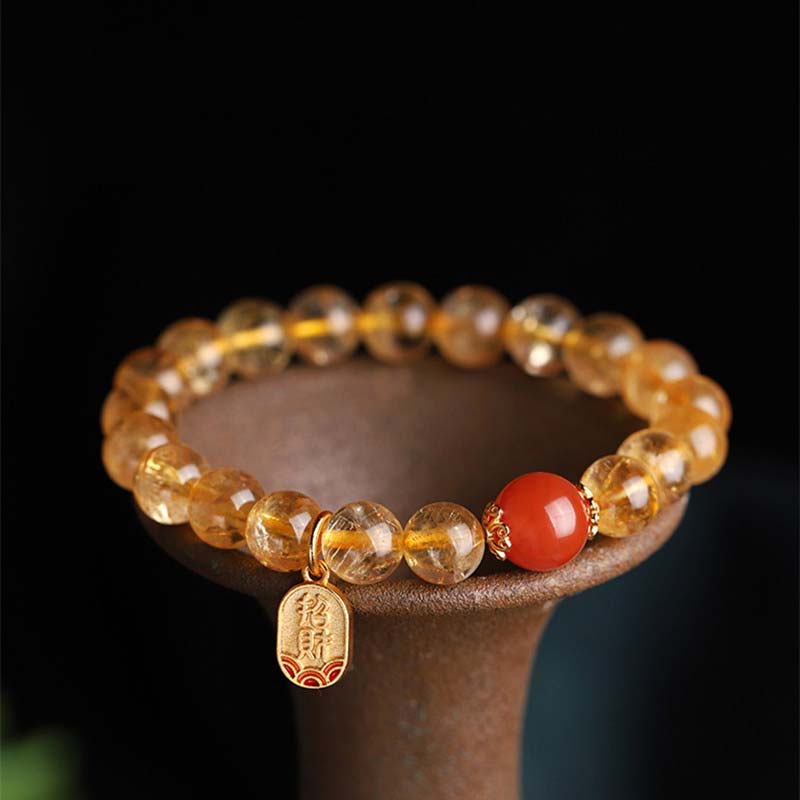KarmaRipple's Citrine Red Agate Fortune Talisman Bracelet p1