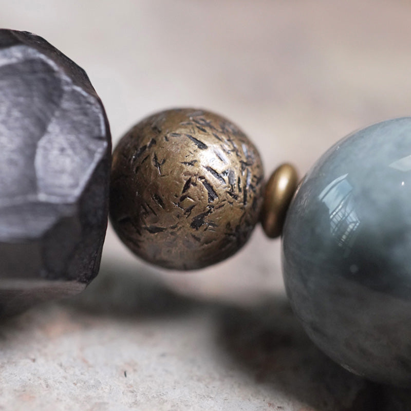 KarmaRipple's Eagle's Eye Stone Ebony Wood Bronze Confidence Pair Bracelet p8