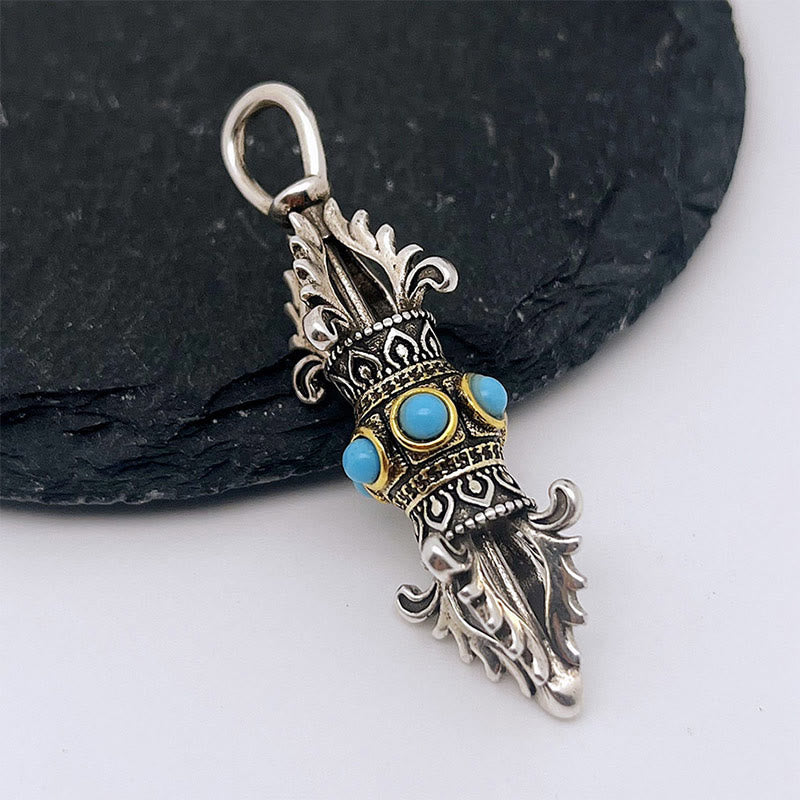 KarmaRipple's Tibet Vajra Dorje Pattern Bronze Fortune Wealth Metal Pendant Necklace p6