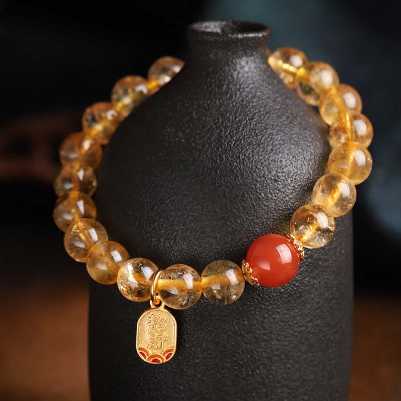 KarmaRipple's Citrine Red Agate Fortune Talisman Bracelet p6