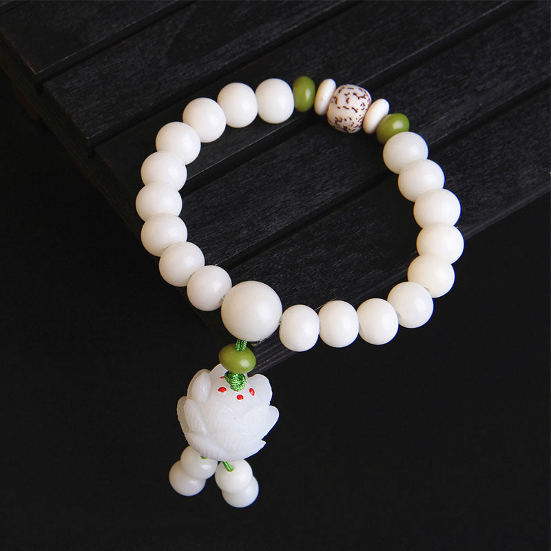 KarmaRipple's Lotus Authentic Ivory Bodhi Seed Fortune Bracelet p4