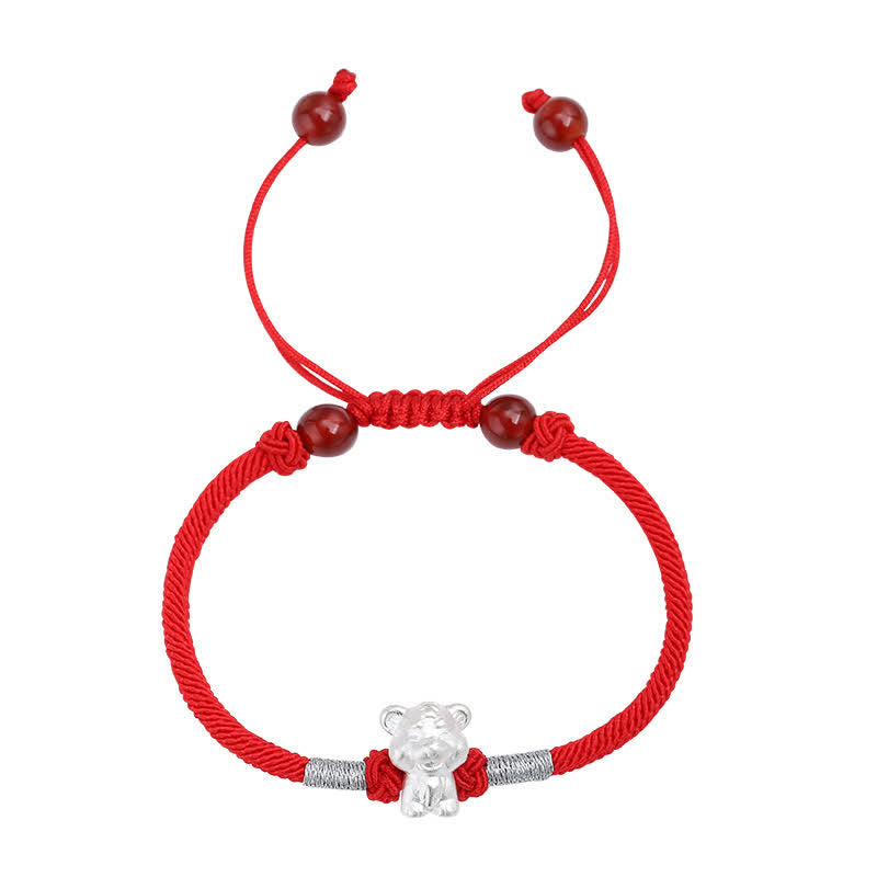 KarmaRipple's 999 Sterling Silver Chinese Zodiac Fortune Strength Red String Bracelet p20