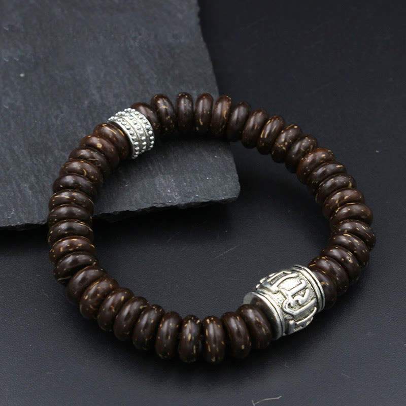 KarmaRipple's Authentic Tibetan Coconut Shell Om Mani Padme Hum Positive Bracelet p4