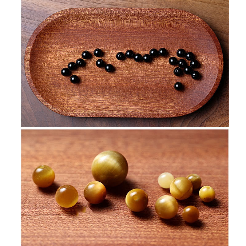 KarmaRipple's Tibetan 108 Mala Beadwork Black Onyx Tiger Eye Beadwork Nine Palaces Bagua Protection Bracelet p7