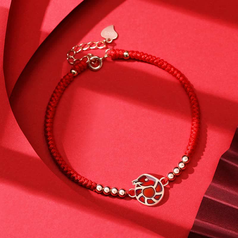KarmaRipple's 925 Sterling Silver Chinese Zodiac Fortune Faith Discolor Red String Bracelet p6