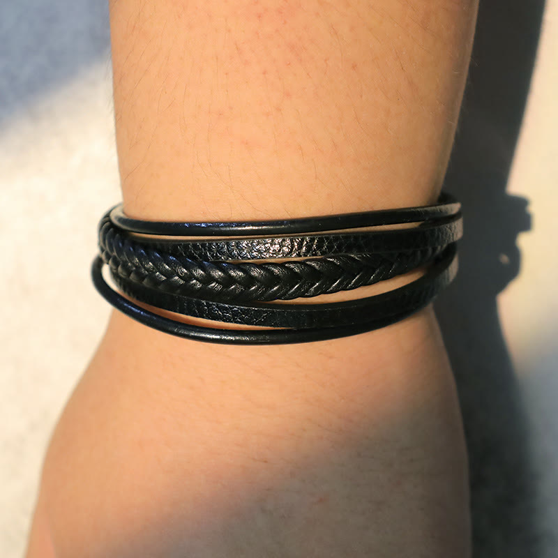 KarmaRipple's Authentic Lava Rock Black Onyx Bead Leather Bracelet p18