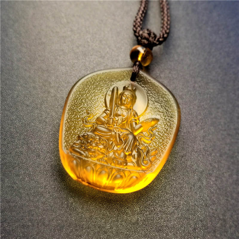KarmaRipple's Chinese Zodiac Natal Buddha Blessing Liuli Gemstone Compassion Pendant Necklace p5
