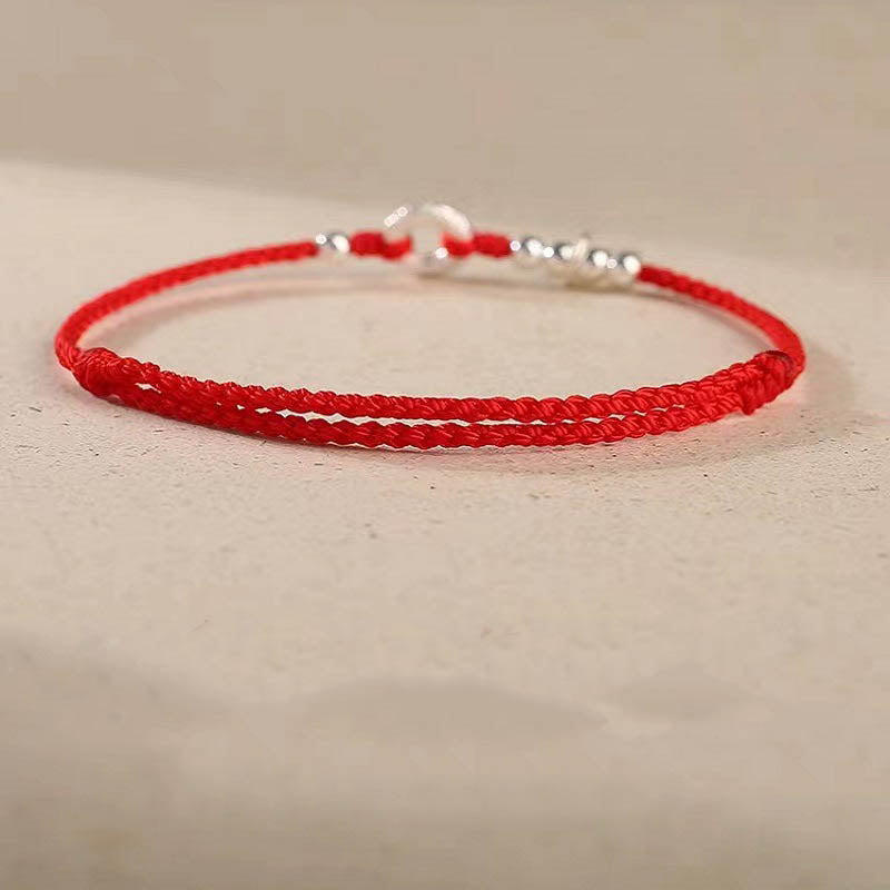 KarmaRipple's 925 Sterling Silver Auspicious Clouds Peace Buckle Safe And Sound Bracelet Anklet ( p15