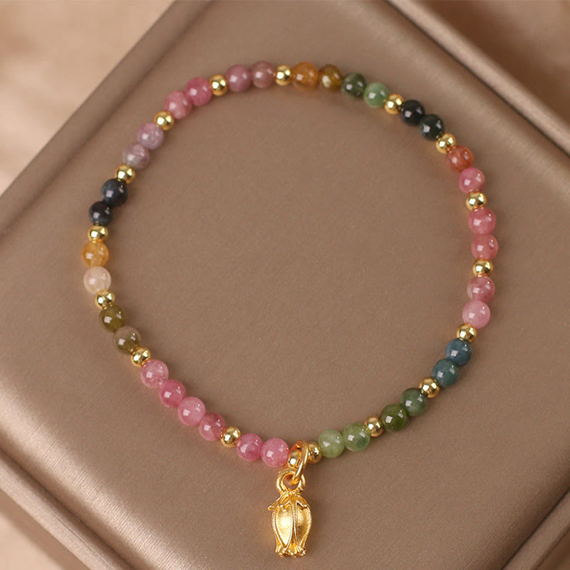 KarmaRipple's Colorful Tourmaline Flowers Positive Bracelet p8