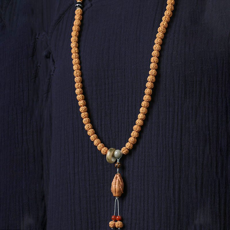 KarmaRipple's Bodhi Seed Three-eyed Dzi Bead Buddha Hand Talisman Wealth Bracelet p23