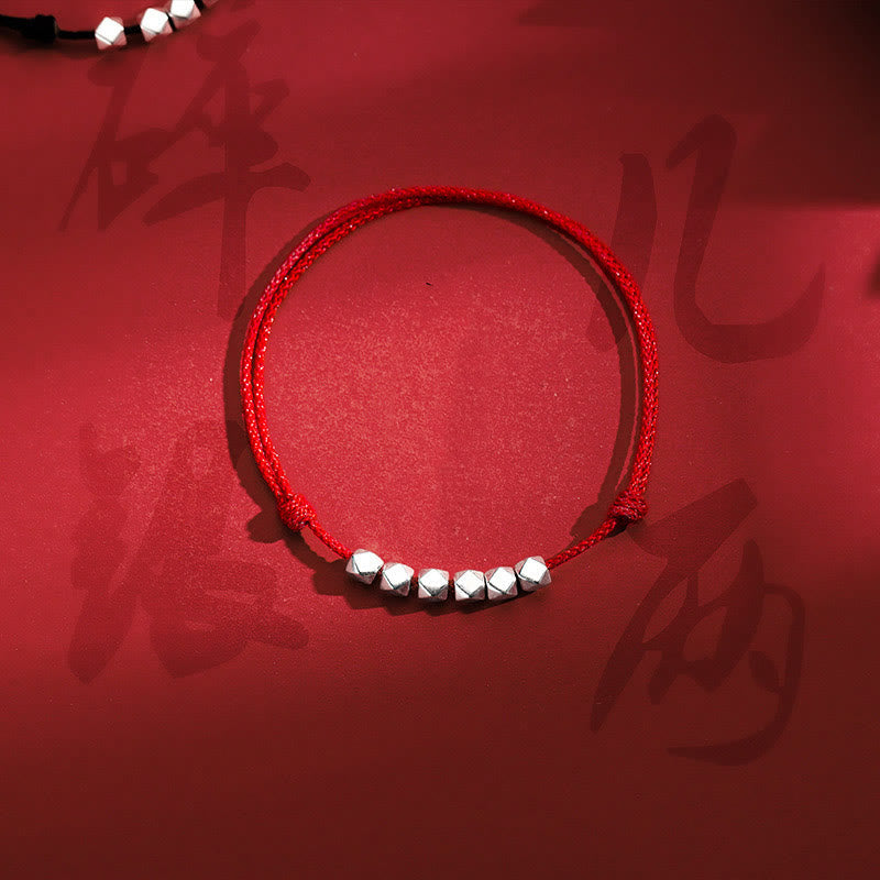 KarmaRipple's 925 Sterling Silver Beadwork Fortune Protection Braid Rope Anklet p10