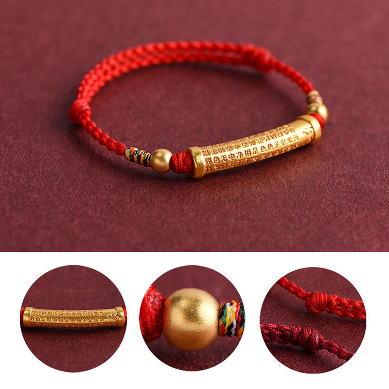 KarmaRipple's Handmade Alloy Heart Sutra Protection?Strength?Rope Bracelet Anklet p10