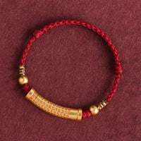 KarmaRipple's Handmade Alloy Heart Sutra Protection?Strength?Rope Bracelet Anklet