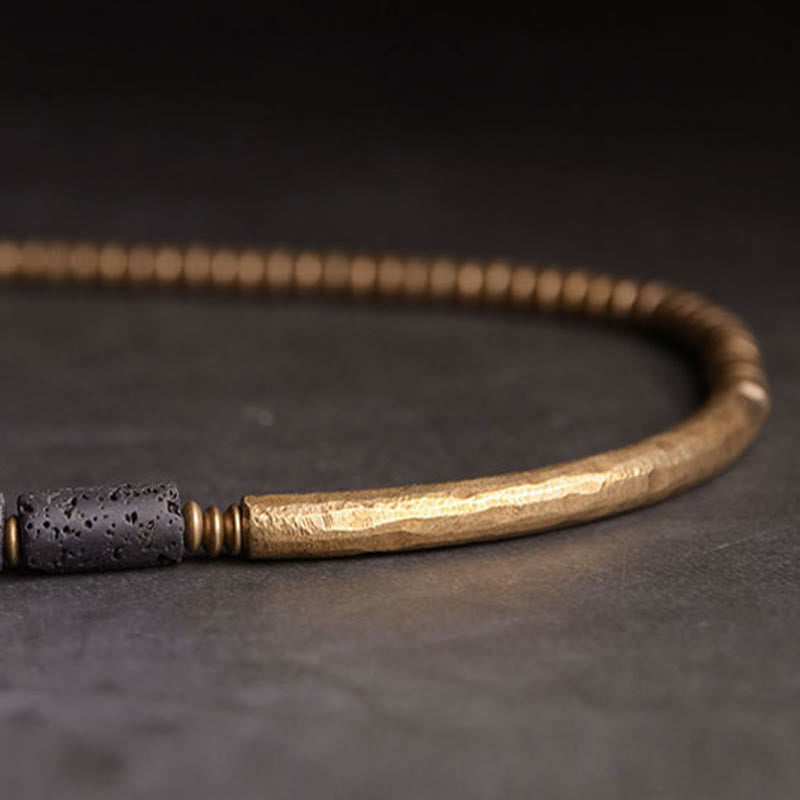 KarmaRipple's Vintage Lava Rock Bronze Beadwork Multi-layered Wrap Bracelet p11