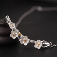 KarmaRipple's 925 Sterling Silver Plum Bossom Protection Pendant Necklace