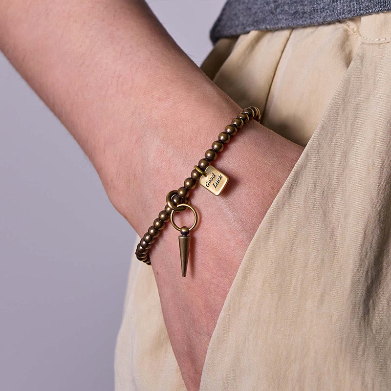KarmaRipple's Vintage Bronze Brass Beadwork Fortune Balance Bracelet p6