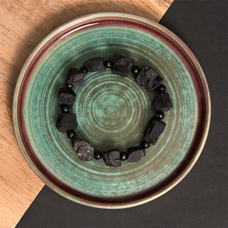 KarmaRipple's Black Tourmaline Irregular Stone'sitive Bracelet p6