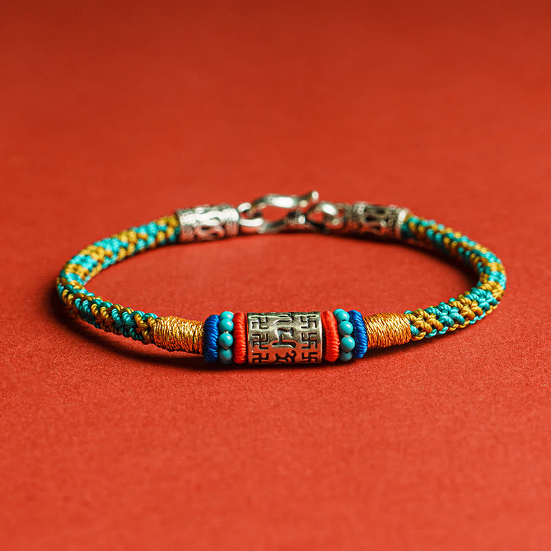 KarmaRipple's Colorful String Six True Words 925 Silver Focus Bracelet p11