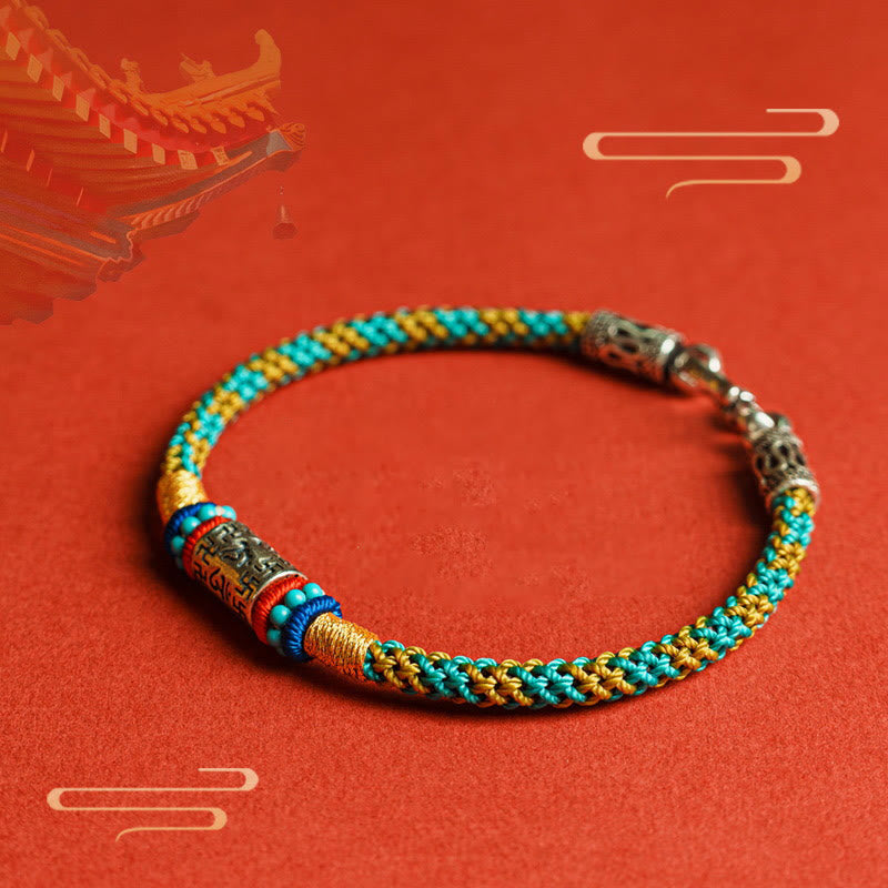 KarmaRipple's Colorful String Six True Words 925 Silver Focus Bracelet p2