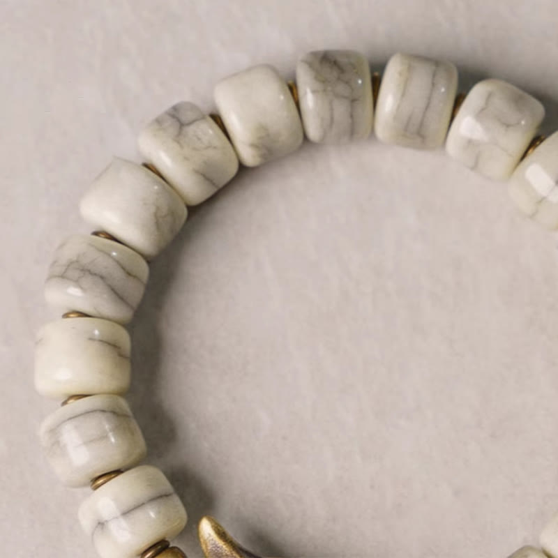 KarmaRipple's Ivory Yak Bone Bronze Yak Head Cone Necklace Balance Bracelet p13