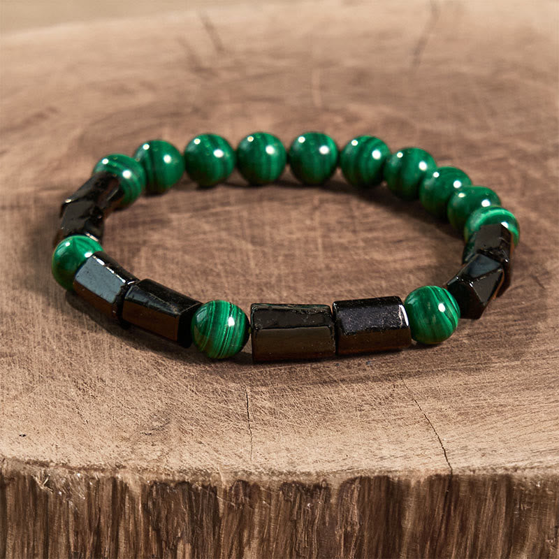KarmaRipple's Malachite Black Tourmaline Purity Bracelet p1