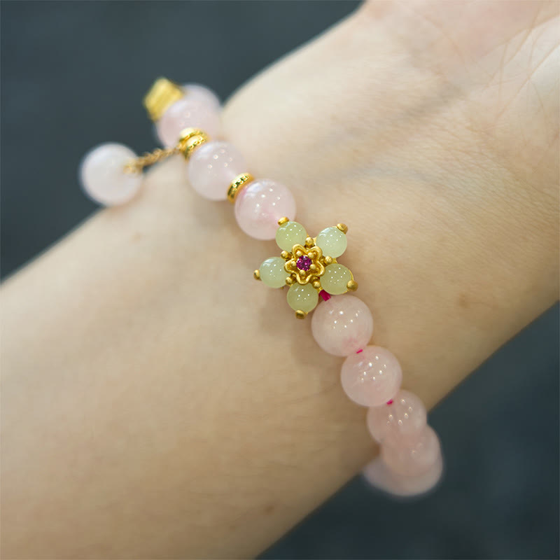 KarmaRipple's Pink Gemstone Citrine Flower Warmth Bracelet p6