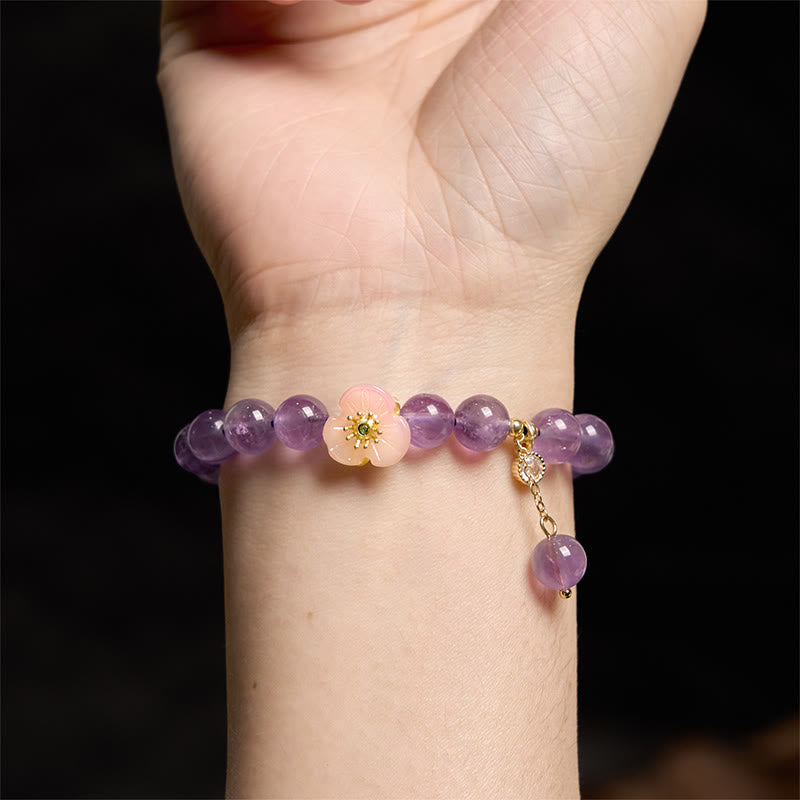 KarmaRipple's Amethyst Peach Blossom Fortune Meditation Bracelet p5