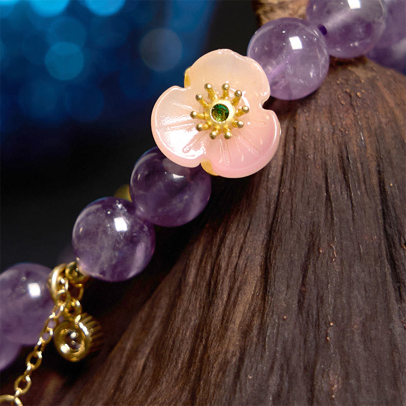 KarmaRipple's Amethyst Peach Blossom Fortune Meditation Bracelet p3