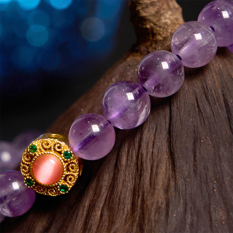 KarmaRipple's Amethyst Peach Blossom Fortune Meditation Bracelet p4