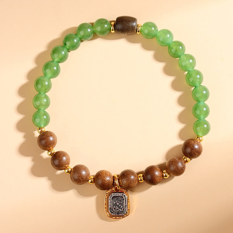 KarmaRipple's Kalimantan Agarwood Green Chalcedony Zakiram Goddess of Wealth Strength Bracelet p9
