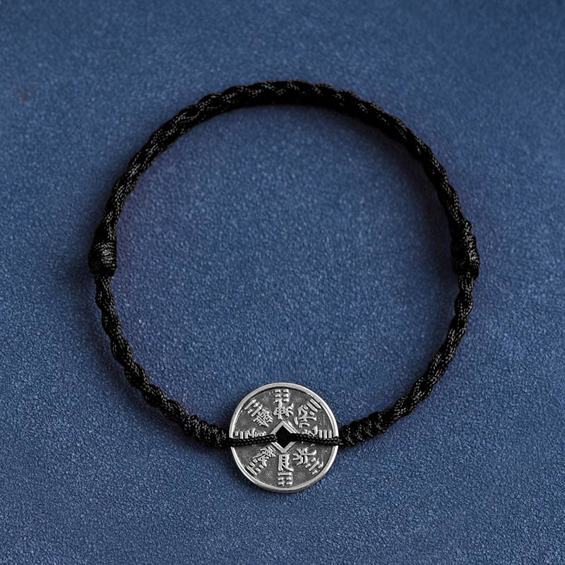KarmaRipple's 925 Sterling Silver Coin Protection Woven Bracelet Anklet p25