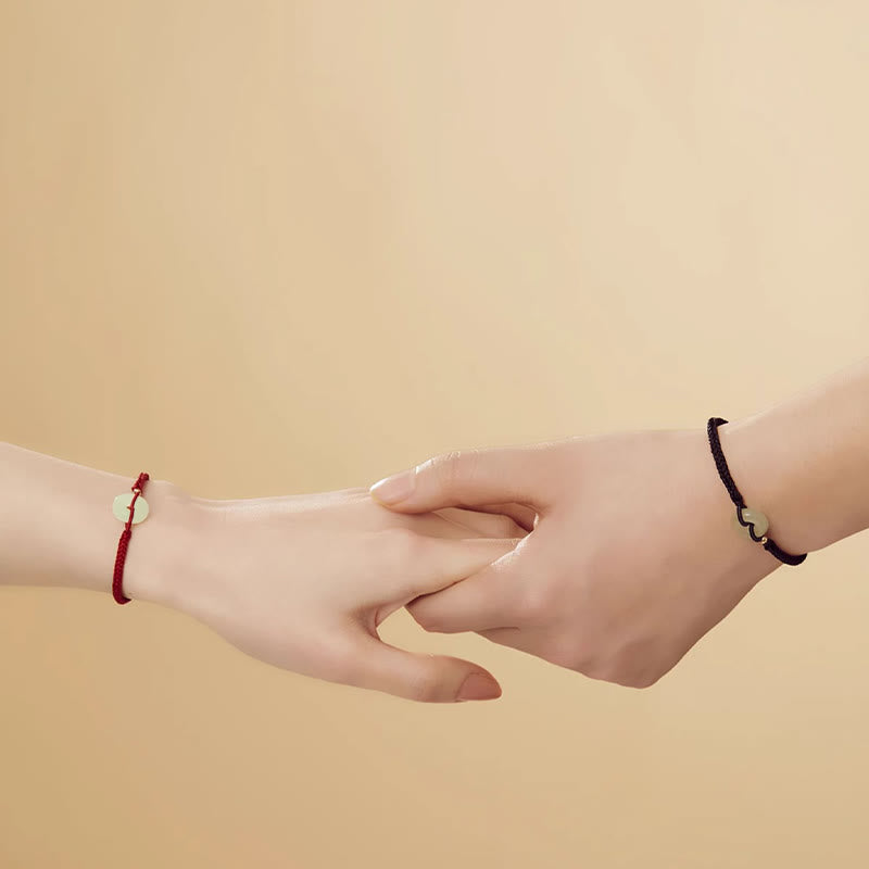 KarmaRipple's Authentic Hetian Jade Peace Buckle Fu Character Protection Fortune Woven Bracelet p26