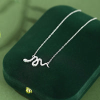 KarmaRipple's 925 Sterling Silver Year of the Snake Calm Pendant Necklace Ring Earrings Set