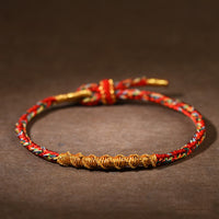 KarmaRipple's Handmade Chinese Zodiac Natal Buddha Fortune Strength Woven Rope Bracelet
