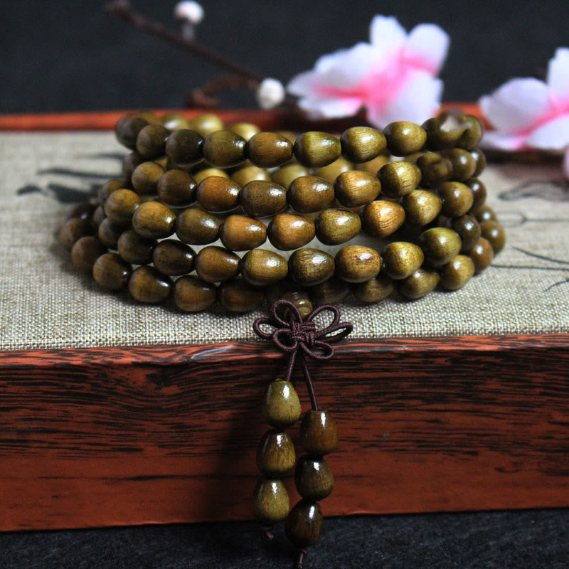 KarmaRipple's 108 Mala Teardrop Beadwork Authentic Phoebe Zhennan Wood Protection Bracelet p6