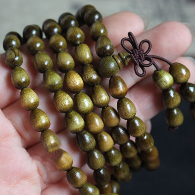KarmaRipple's 108 Mala Teardrop Beadwork Authentic Phoebe Zhennan Wood Protection Bracelet p3