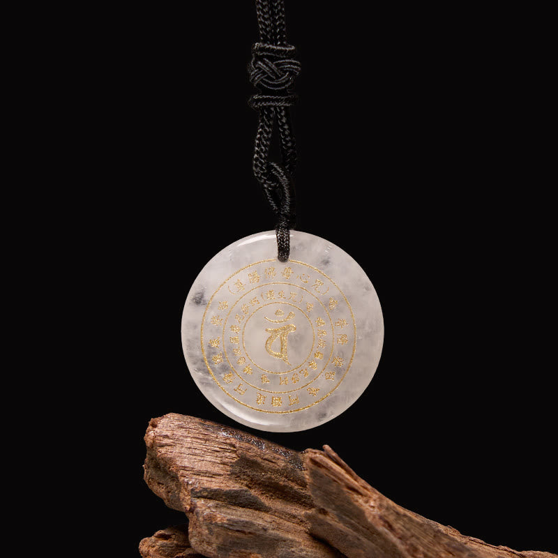 KarmaRipple's Vairocana Tathagata Sanskrit Mantra Various Gemstone Black Obsidian Green Aventurine Strength Pendant Necklace p35