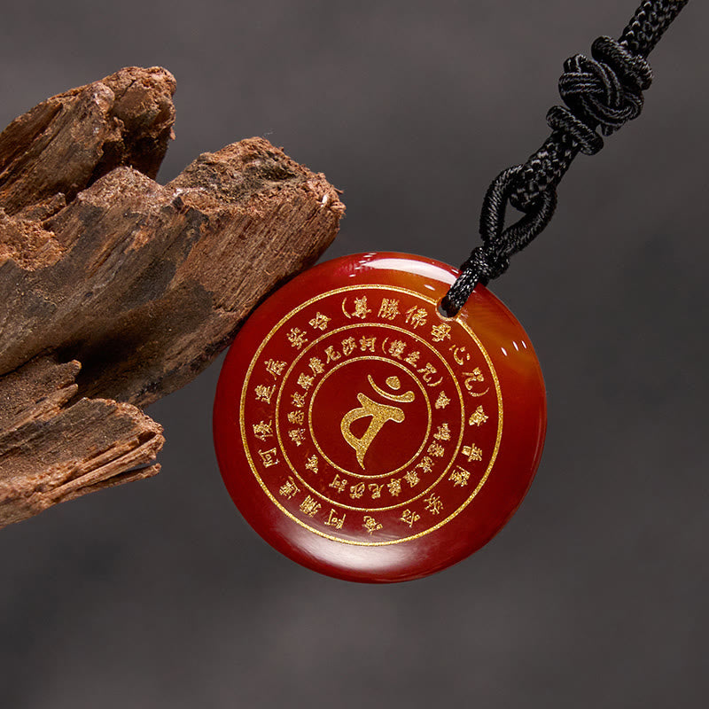 KarmaRipple's Vairocana Tathagata Sanskrit Mantra Various Gemstone Black Obsidian Green Aventurine Strength Pendant Necklace p23