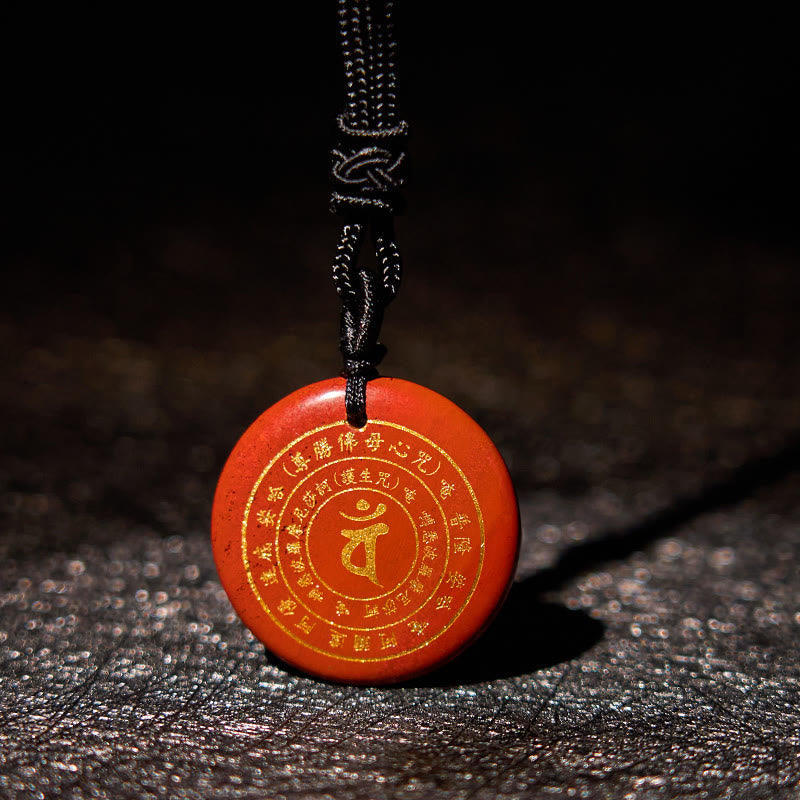 KarmaRipple's Vairocana Tathagata Sanskrit Mantra Various Gemstone Black Obsidian Green Aventurine Strength Pendant Necklace p5