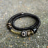 Ebony Wood Brass Dzi Bead Black Onyx / 14-14.5cm